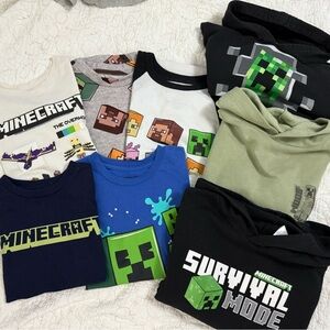 Old Navy Kids Minecraft T-Shirts - Black, Blue, Green, Gray